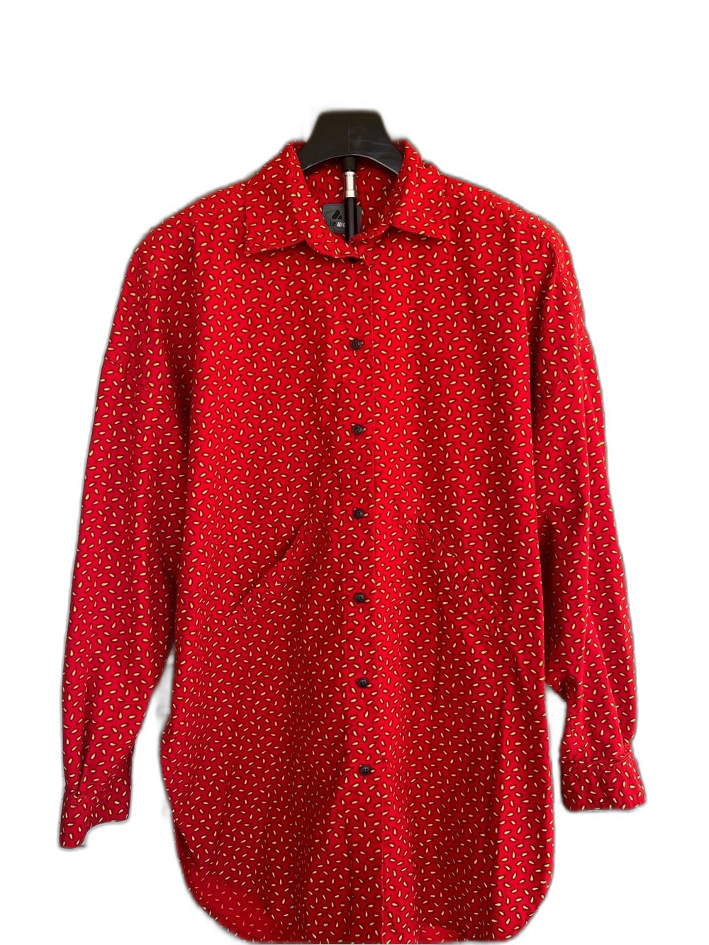 Liz Wear Women’s Red Paisley Button Front Long Sleeve Shirt